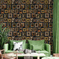 Different dog breeds with unique expressions.

