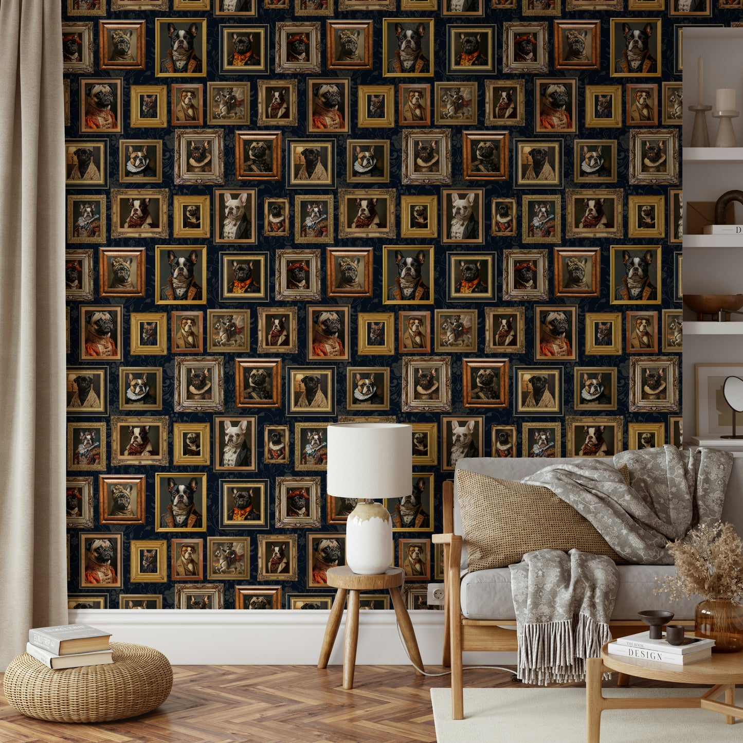 Dogs wearing bow ties, spectacles, vests, or hats.

