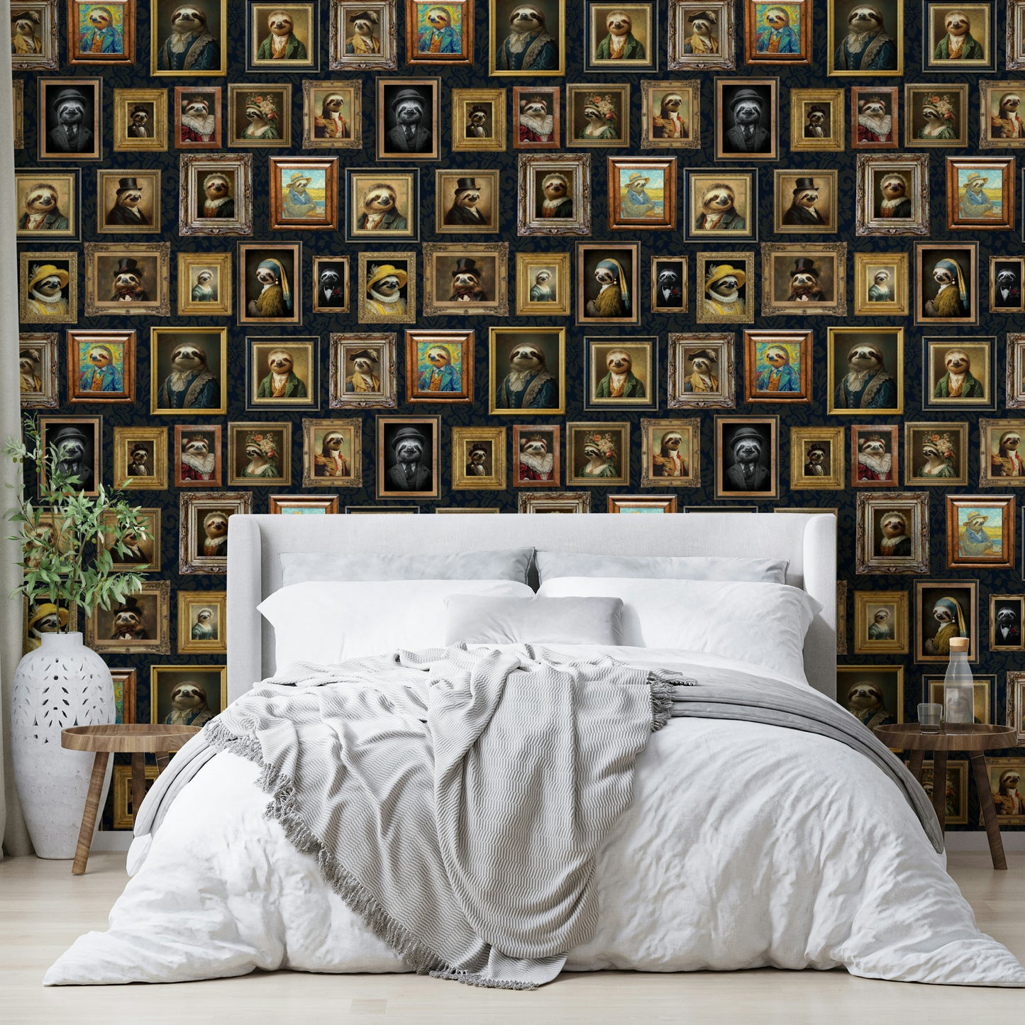 Whimsical and sophisticated animal portraits.

