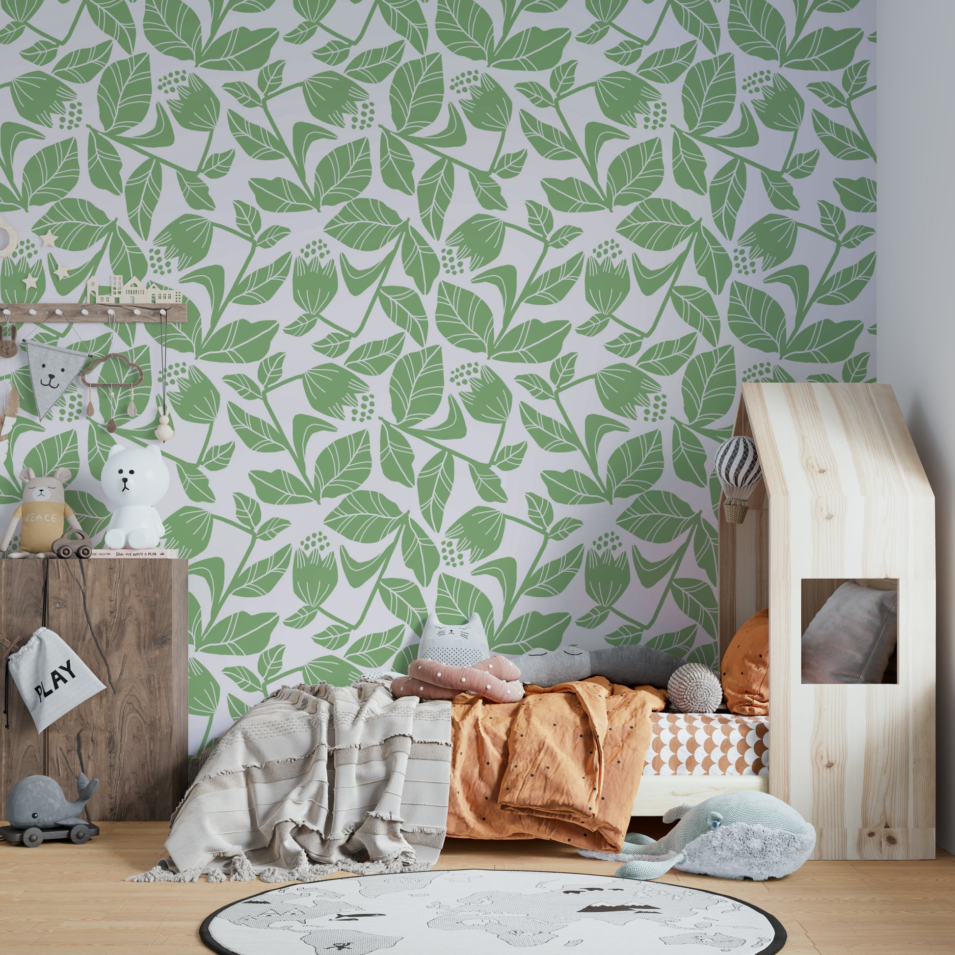 Picture of Mint Floral Wallpaper
