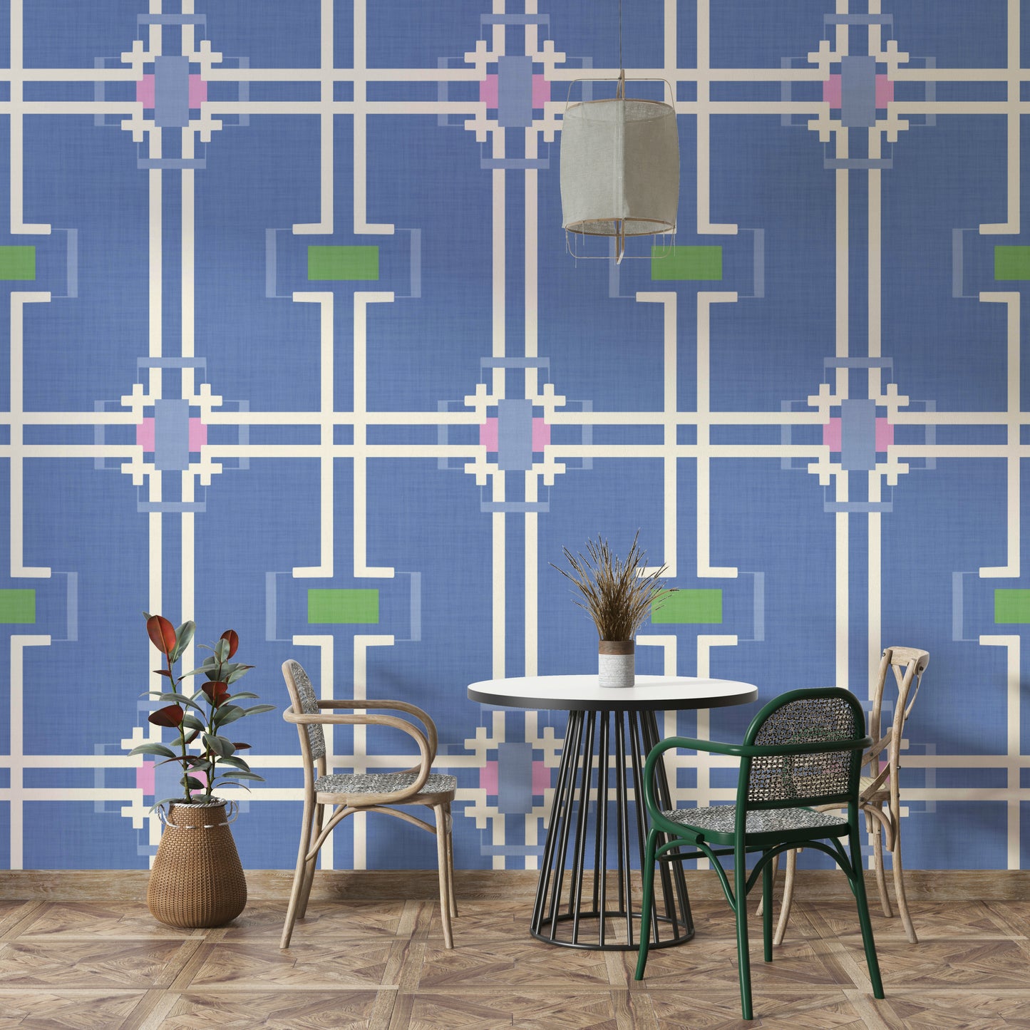 Dynamic and intricate intersecting lines.

