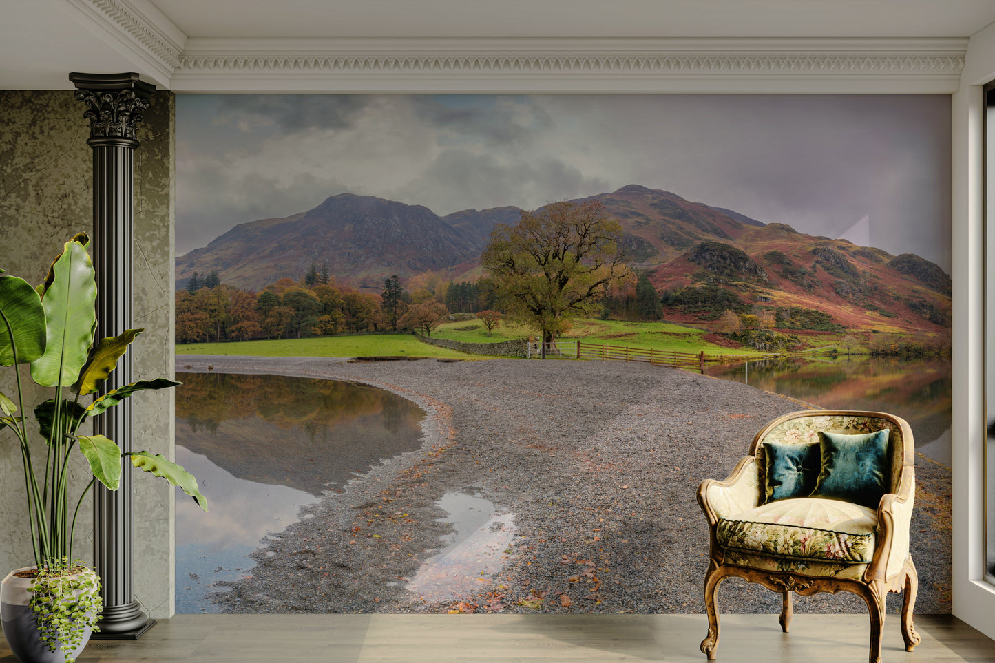 Cloudy skies above the landscape.

