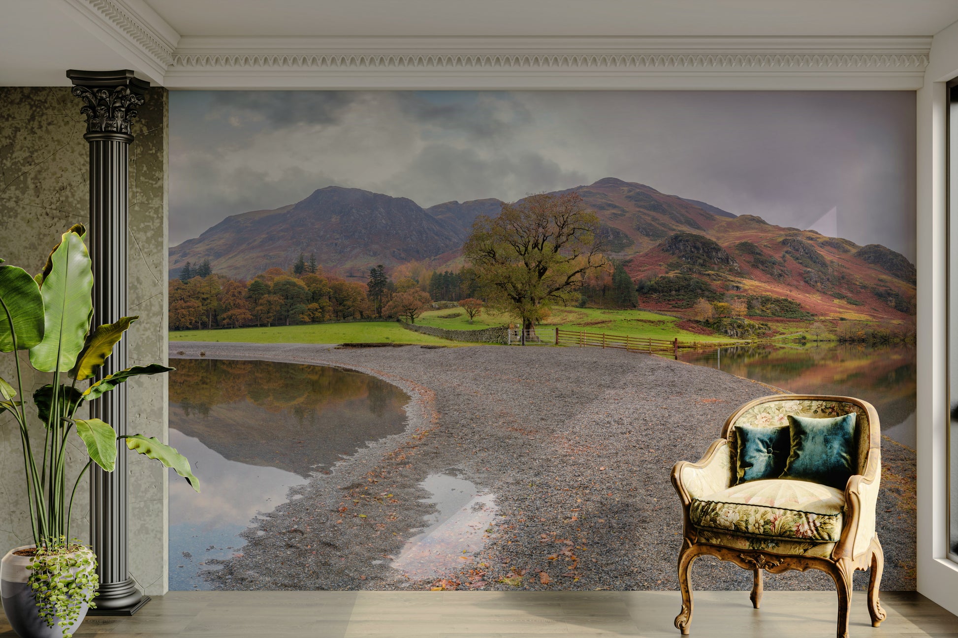 Cloudy skies above the landscape.

