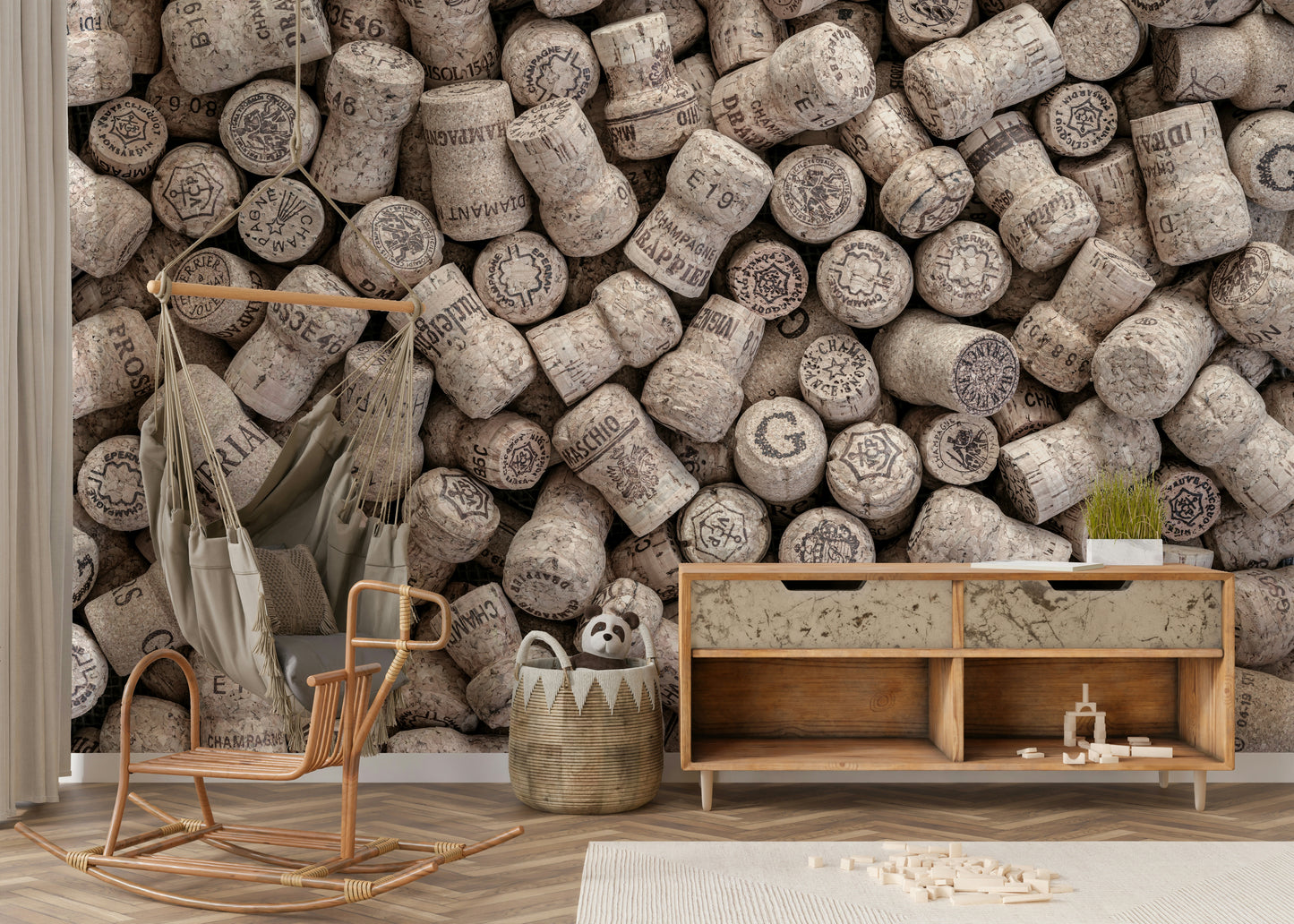 Subtle variations in texture on corks.

