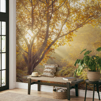 Harmonious greens, browns, earthy tones.

