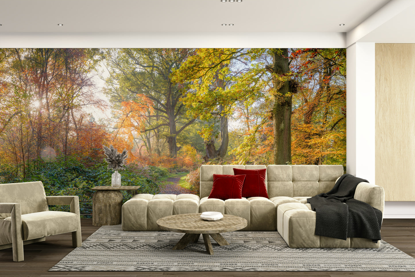 Stunning array of red, orange, gold, and deep green foliage.

