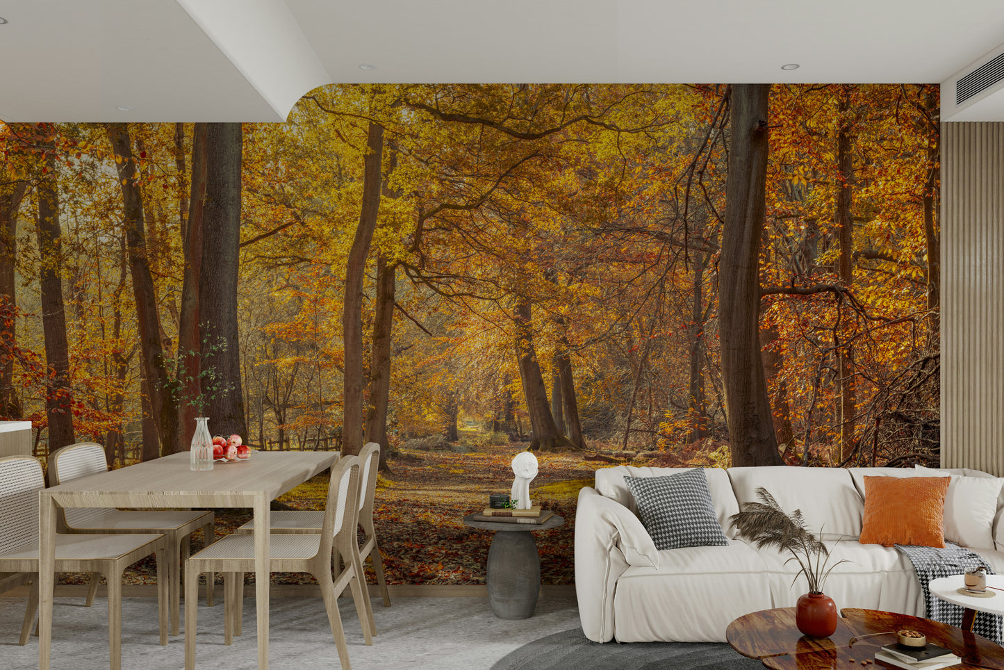 Picturesque forest scene in late autumn.

