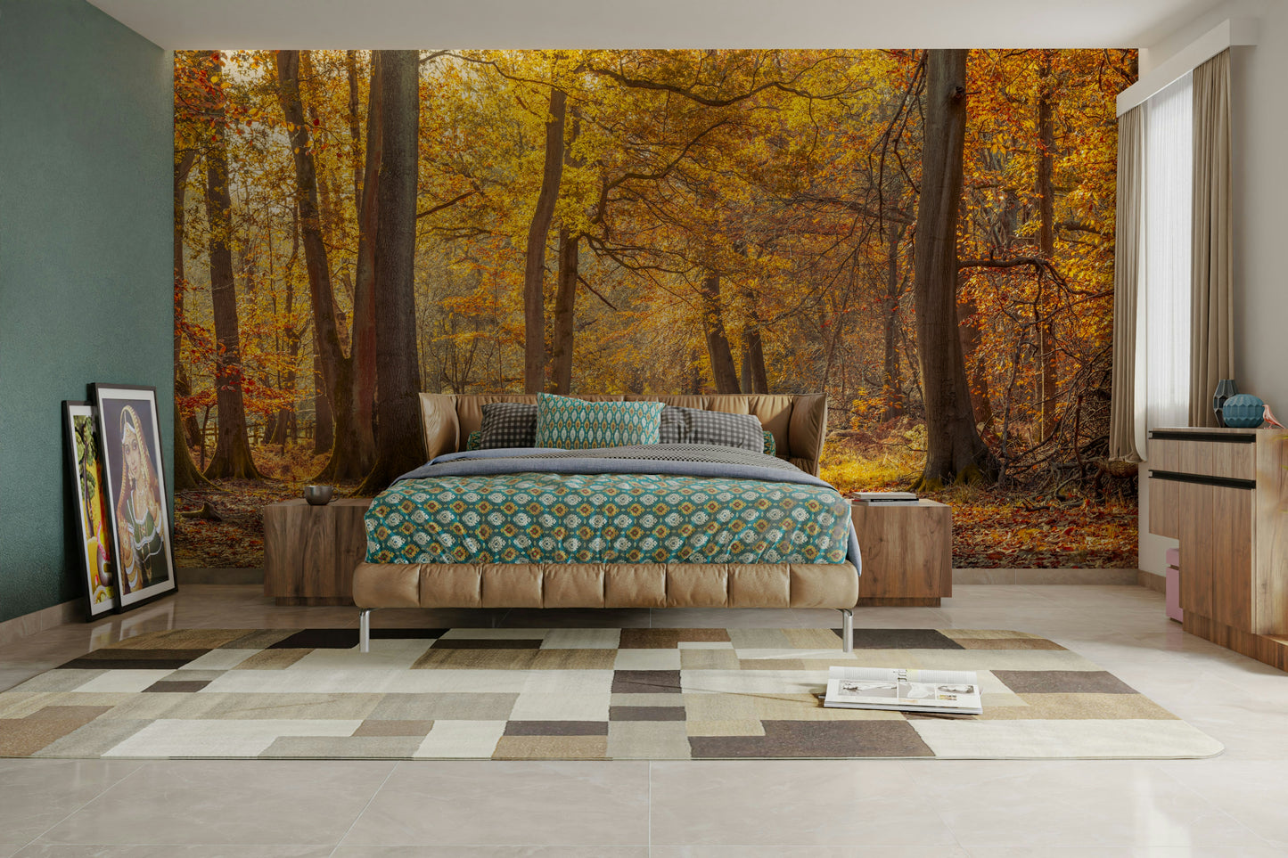 Sunlight filtering through the canopy.

