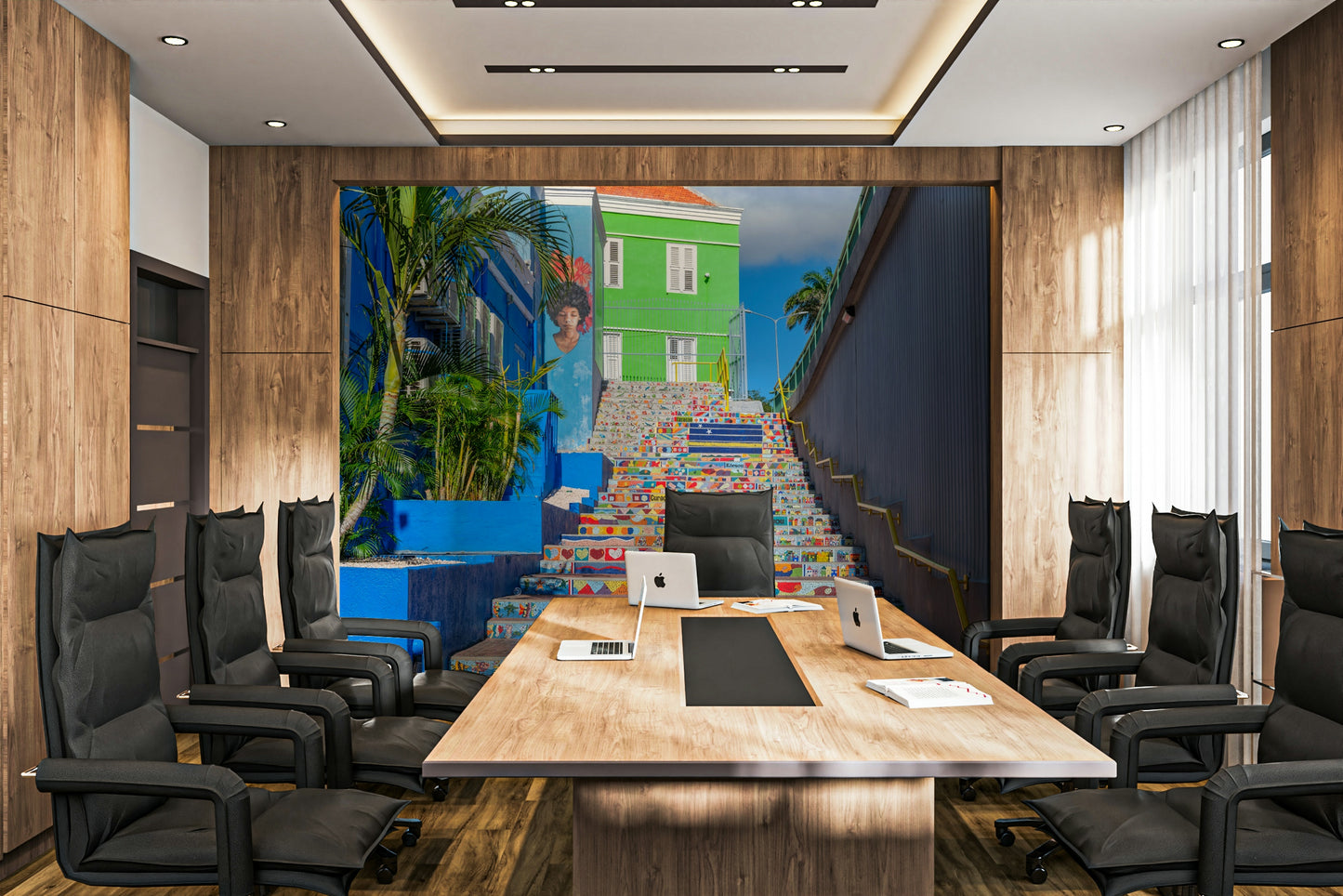 Curaçao street scene mural
