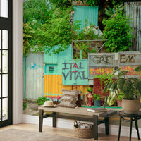 Urban alleyway scene wallpaper
