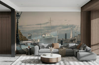 Iconic London skyline mural
