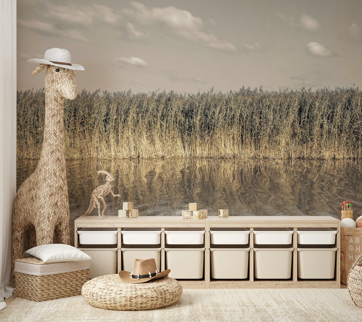 Picture of Whispering Water Grass Wall Mural
