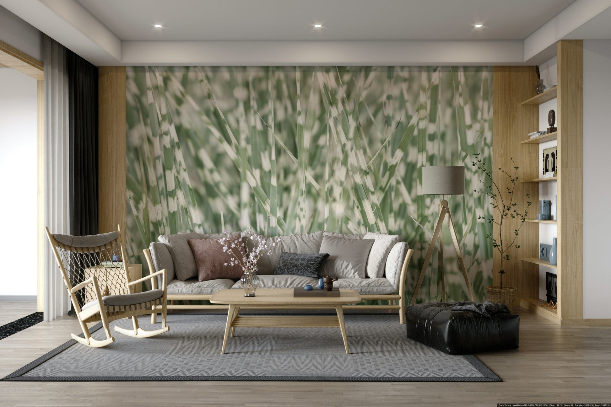 Tall blades of grass mural
