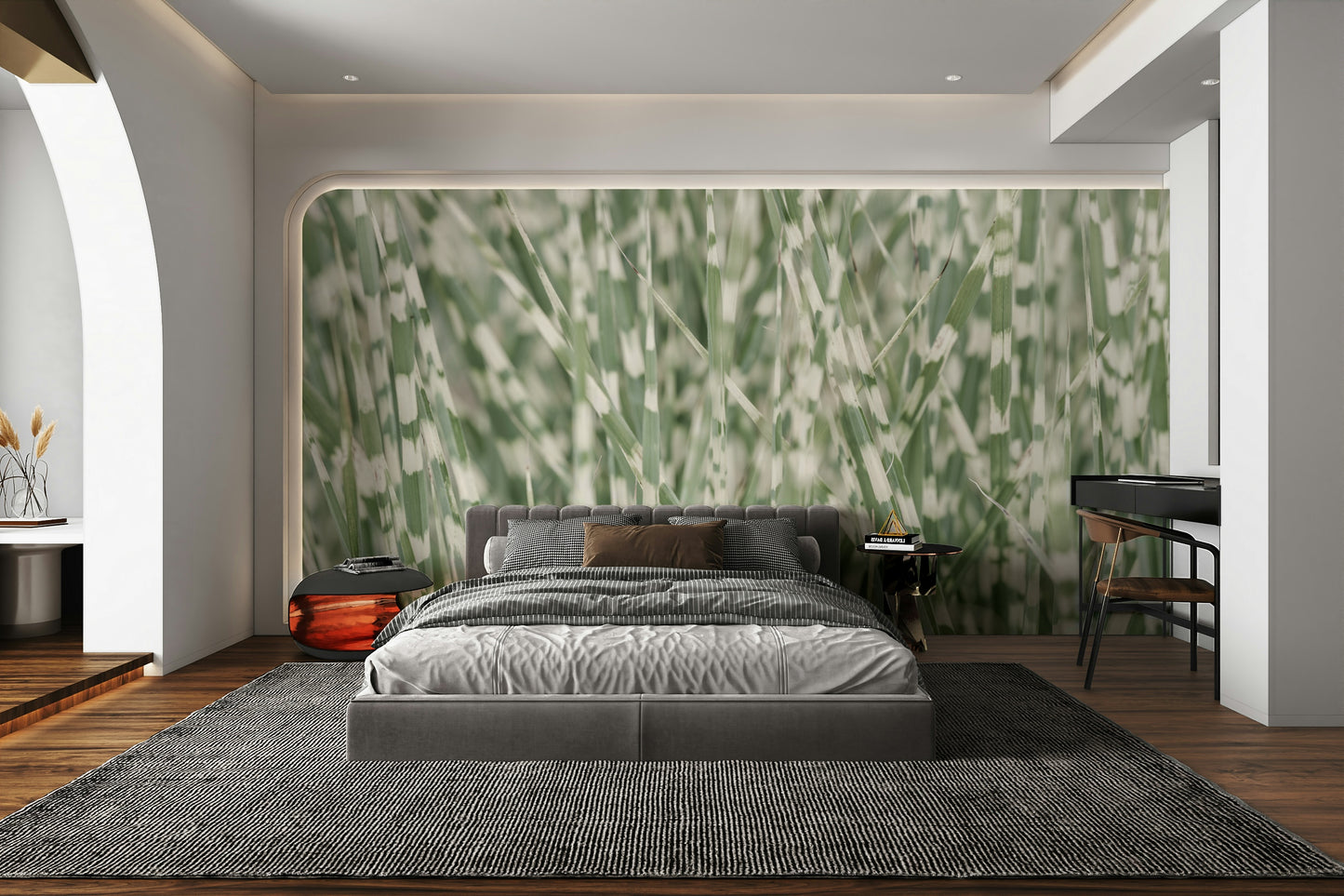 Striped grass pattern wallpaper
