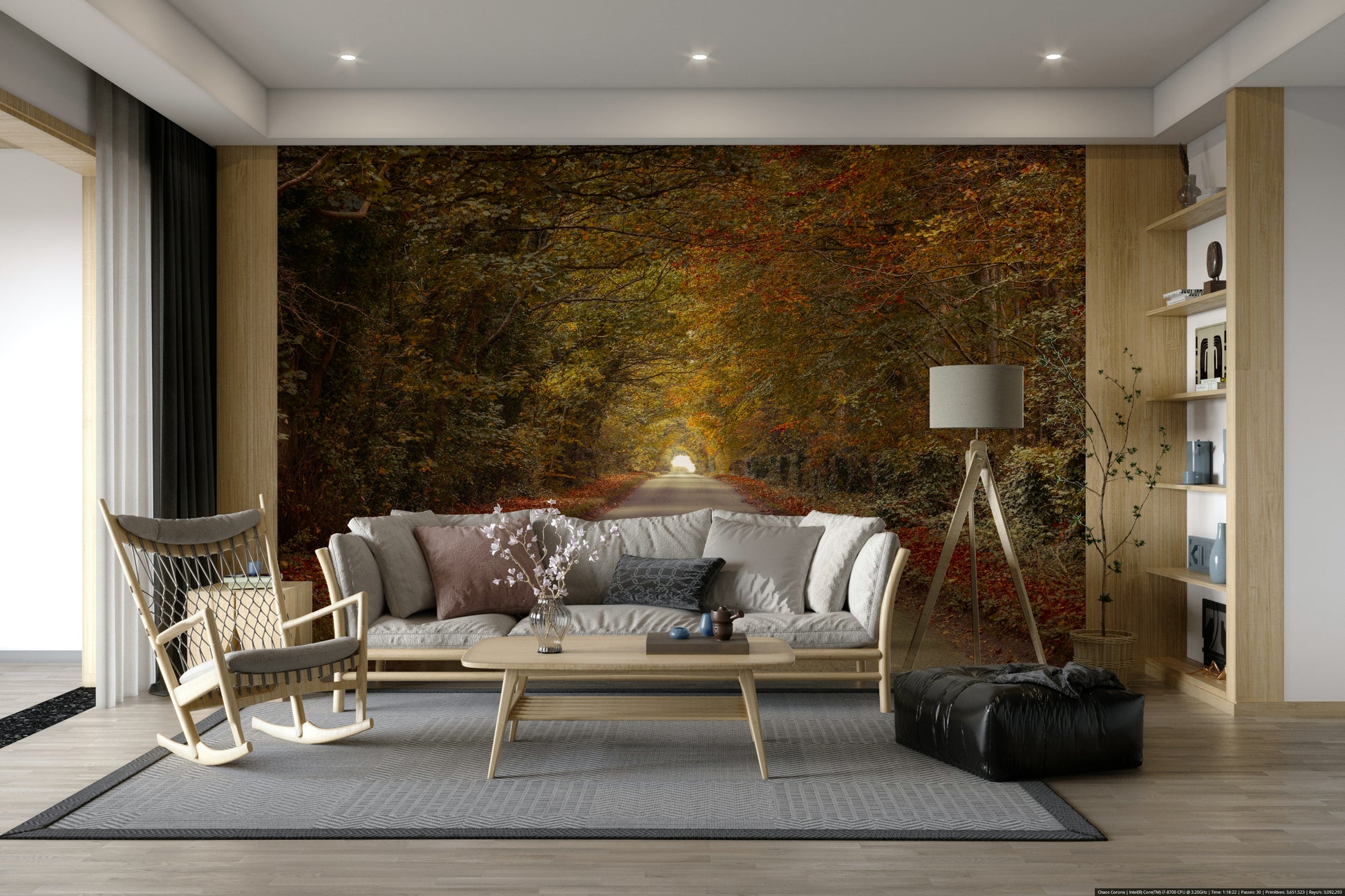 Fall foliage tunnel wallpaper
