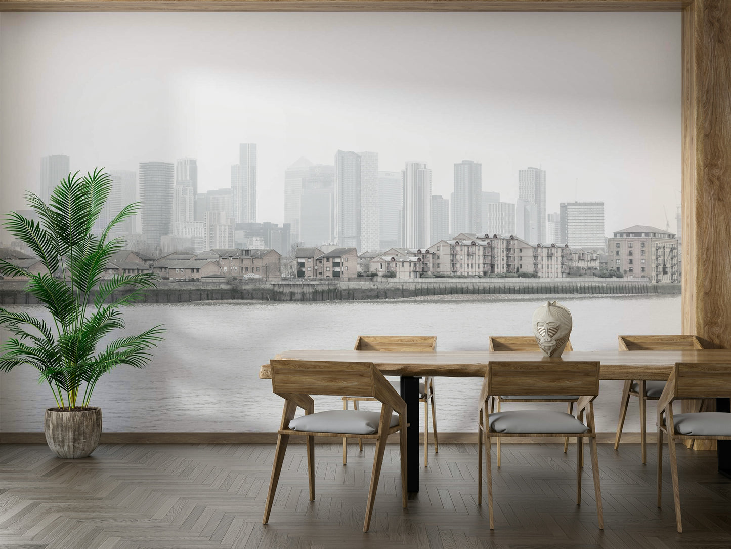 Quiet city atmosphere mural
