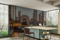 London city skyline at twilight
