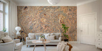 Swirling pattern cork mural

