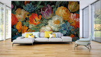 Lush blooming flowers mural
