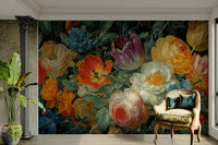 Baroque style floral mural
