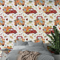 Vintage truck with gourds
