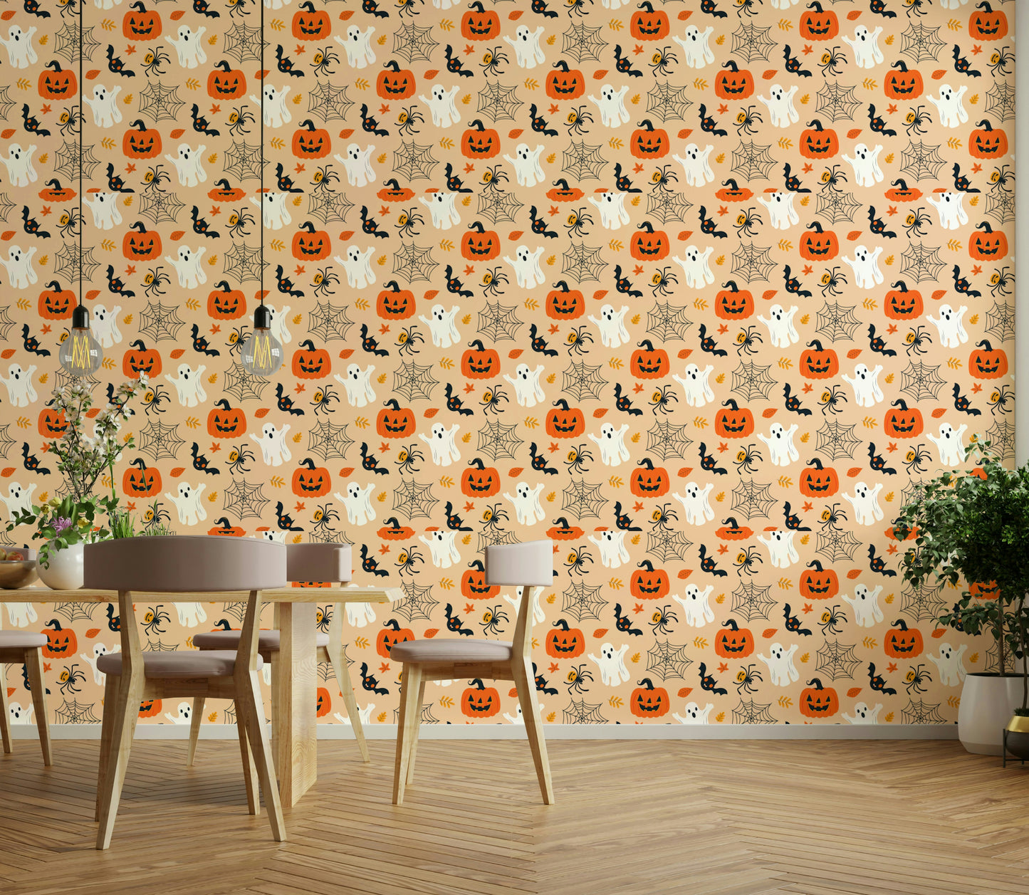 Spooky Season Friends haunted wallpaper for walls