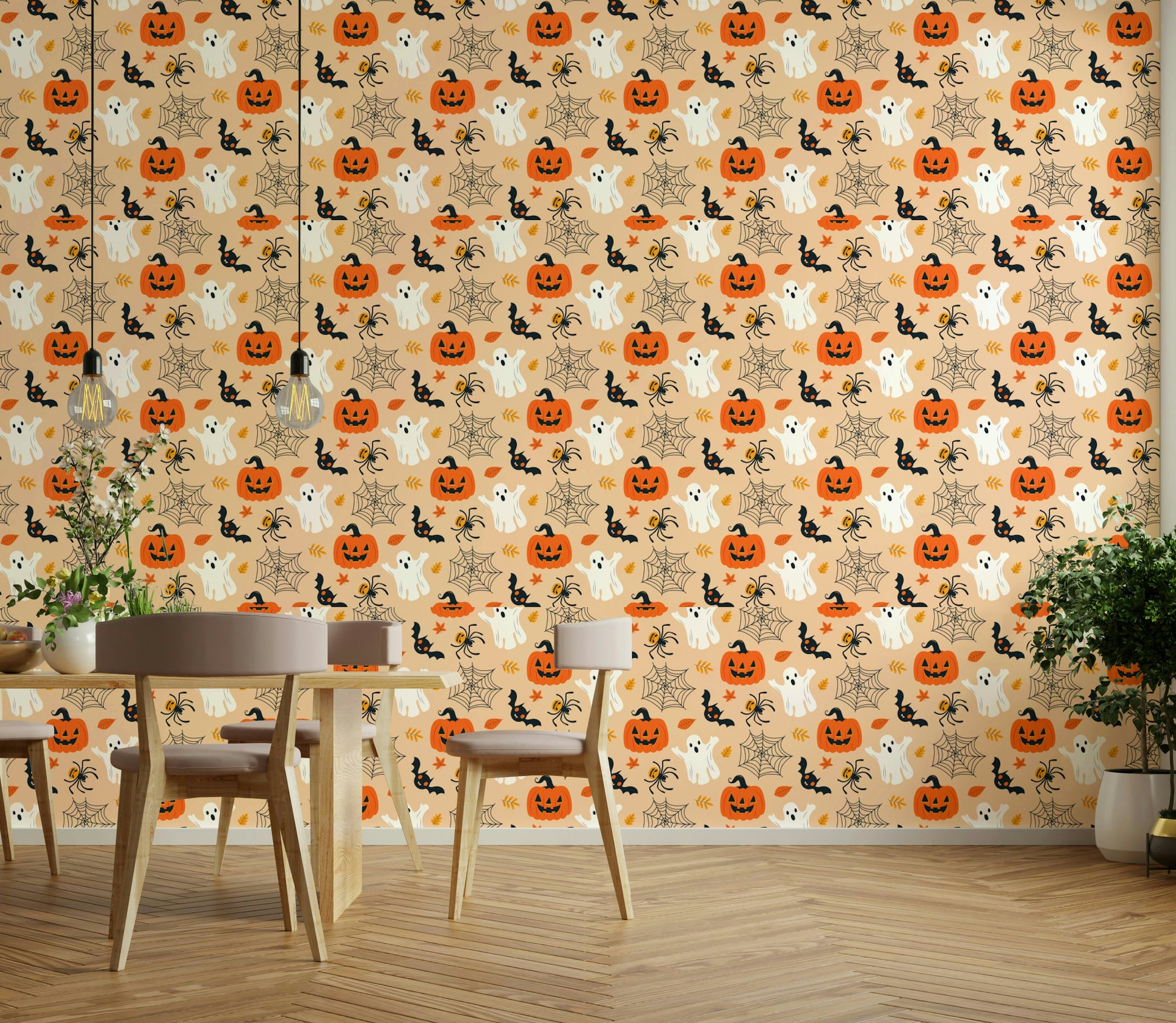 Spooky Season Friends haunted wallpaper for walls