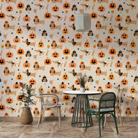 Halloween Pup Parade eerie wallpaper for walls