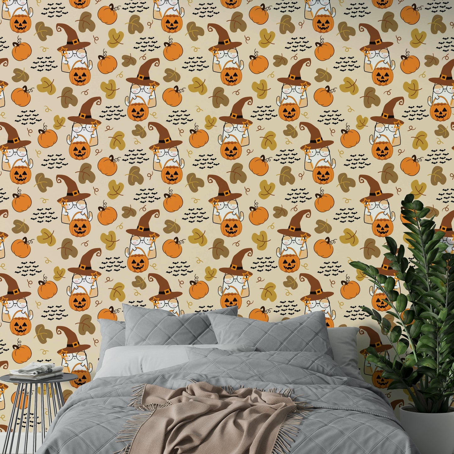 Halloween Cute Cats haunted wallpaper for walls