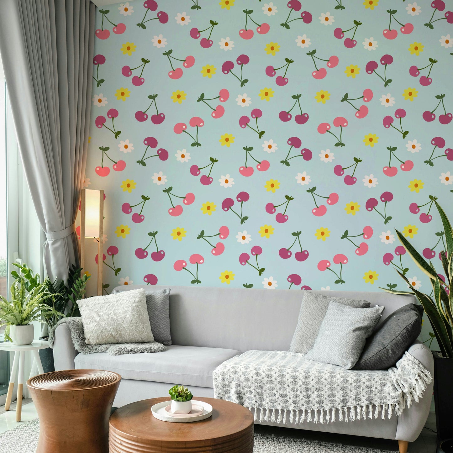 Playful fruit wallcovering
