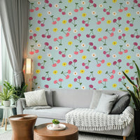 Playful fruit wallcovering
