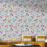 Cherry fruit pattern wallpaper
