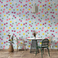 Charming cherry design mural
