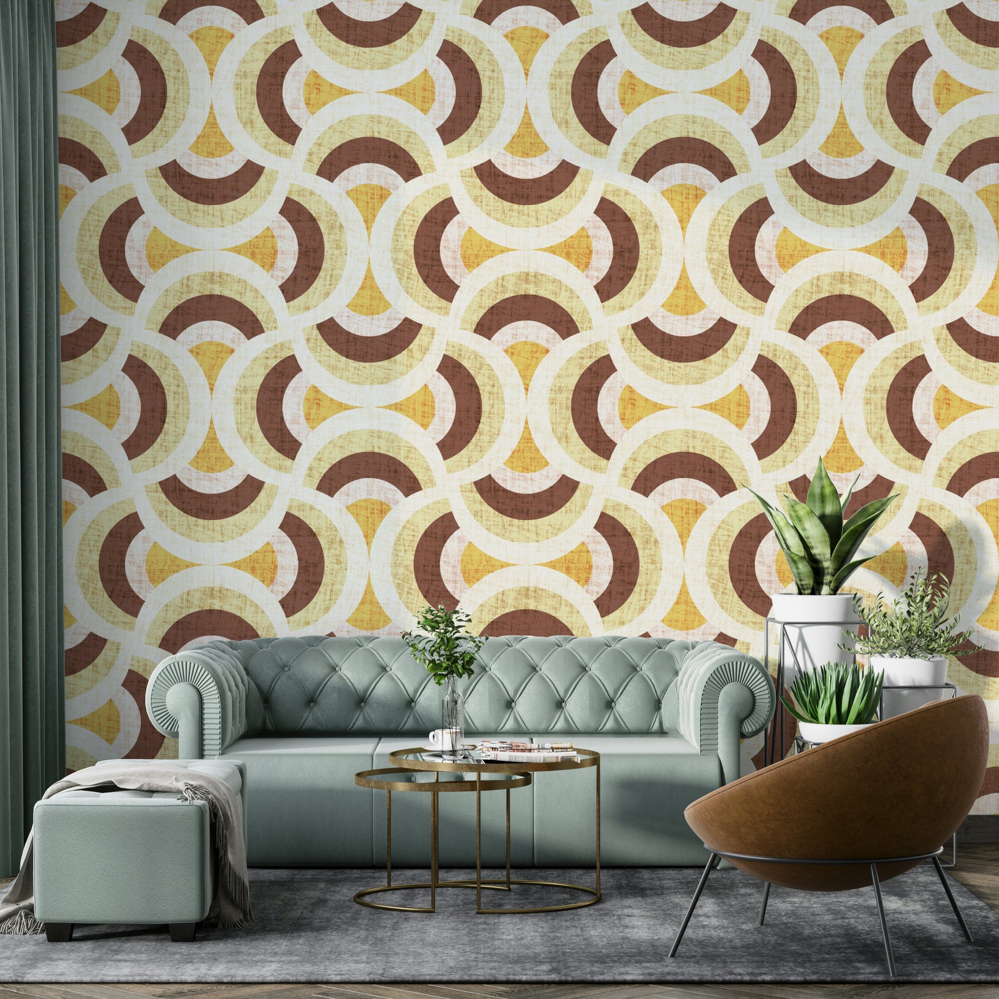 Geometric arch pattern wallpaper
