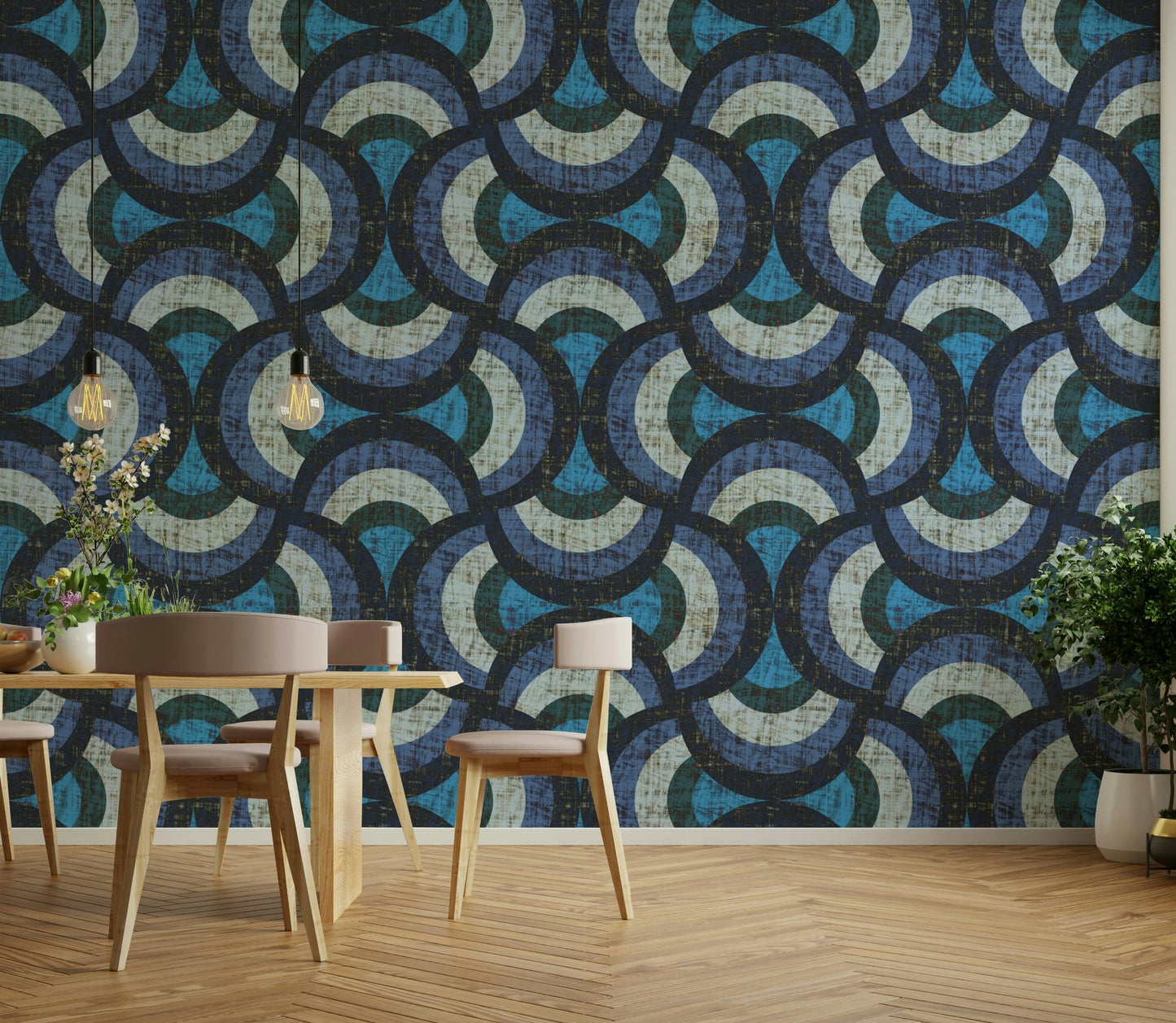 Picture of Concentric Blues Wallpaper
