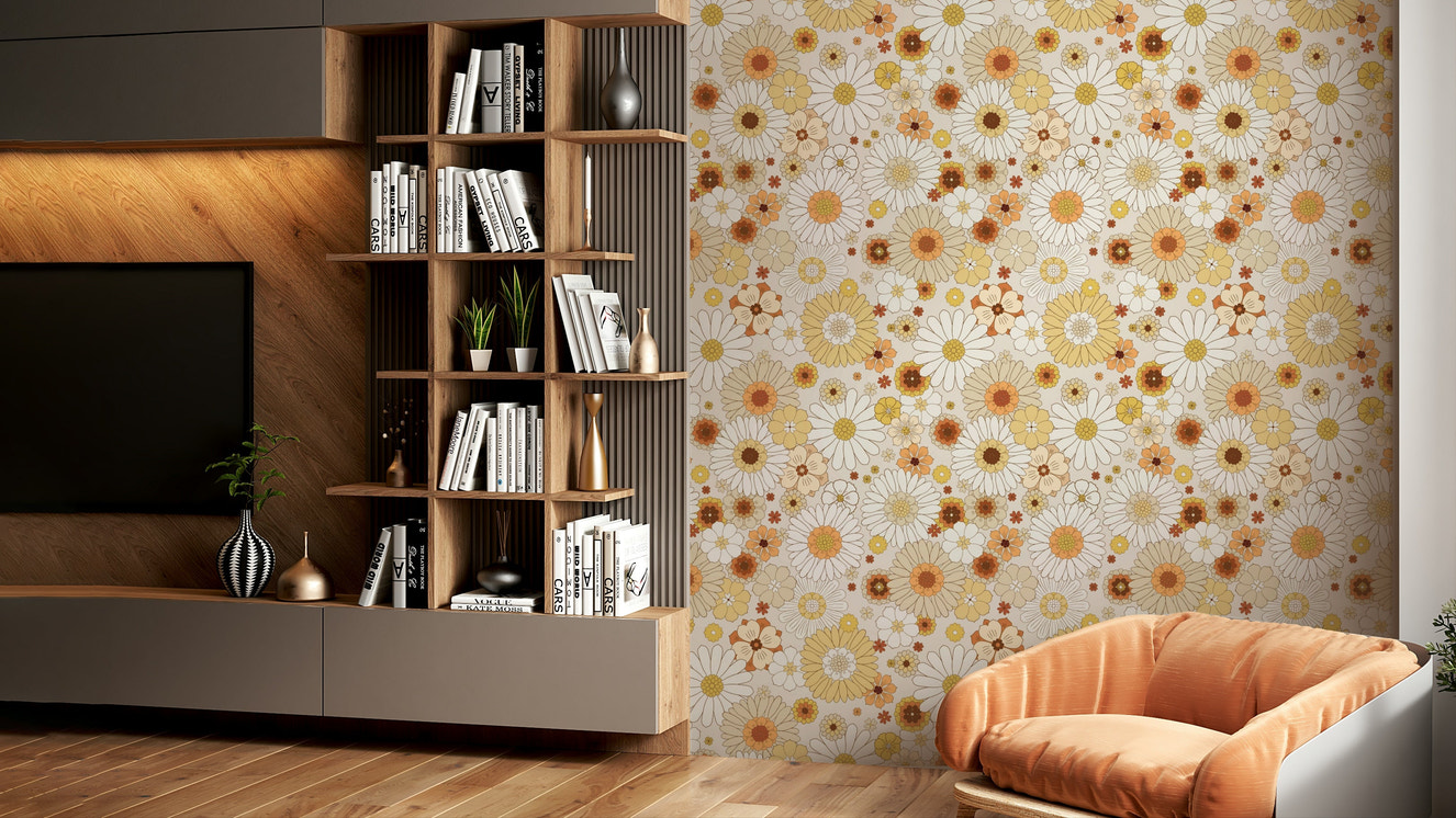 Dreamy 1970s daisy pattern
