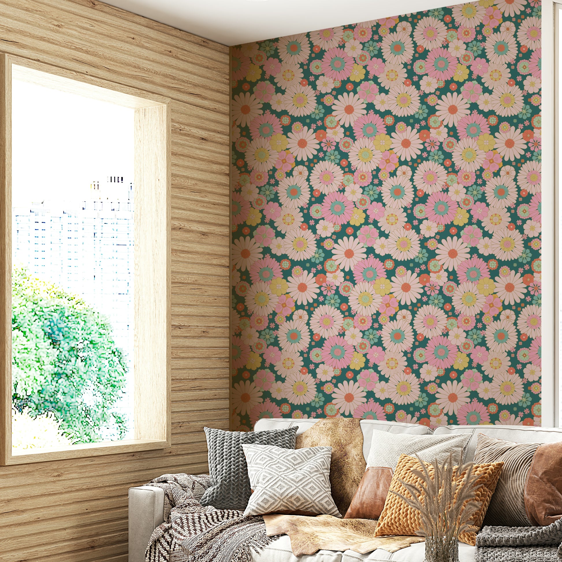 A vibrant and nostalgic wallpaper pattern.
