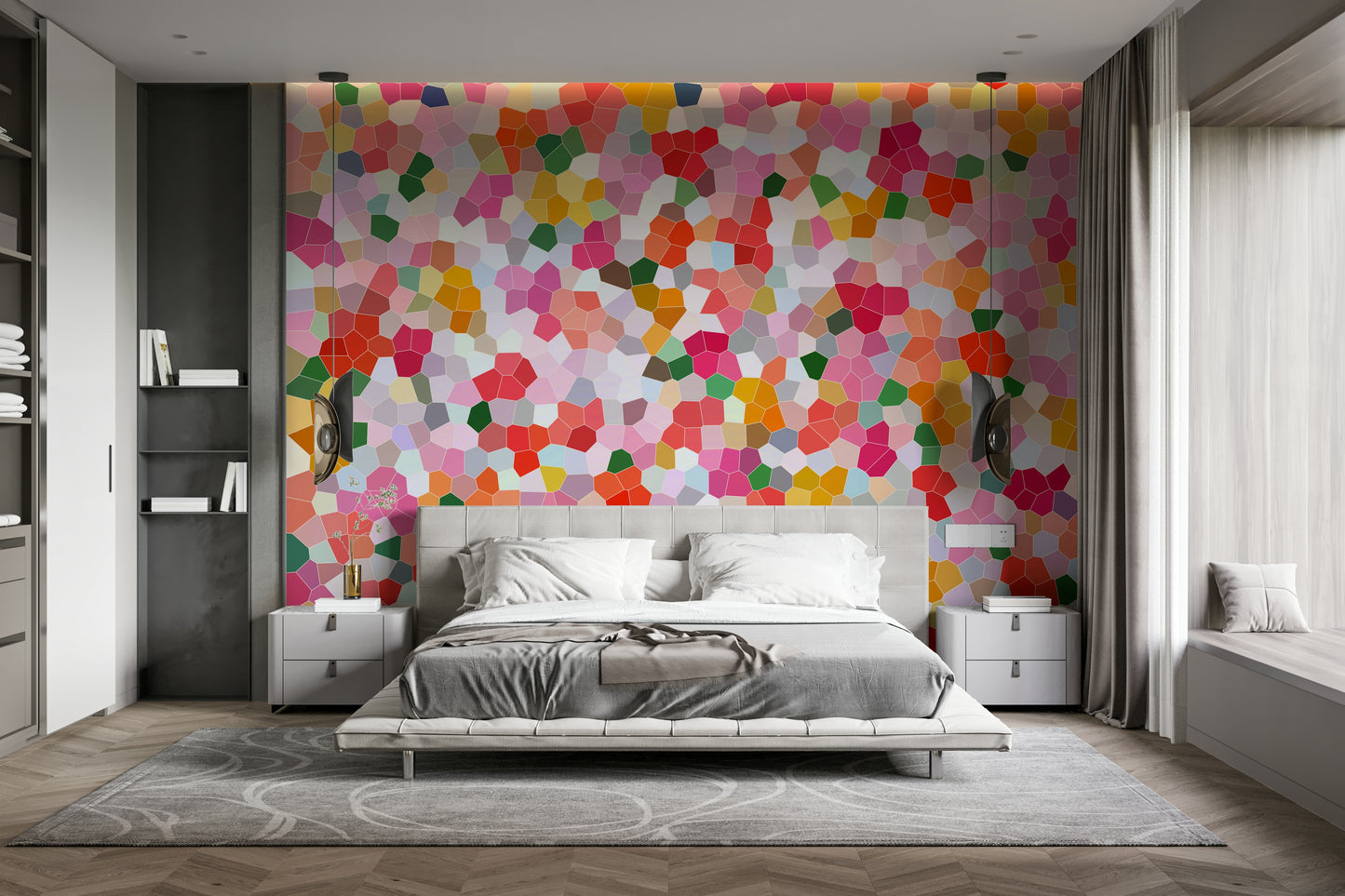 The texture appears smooth and graphic, like a digitally rendered mosaic.
