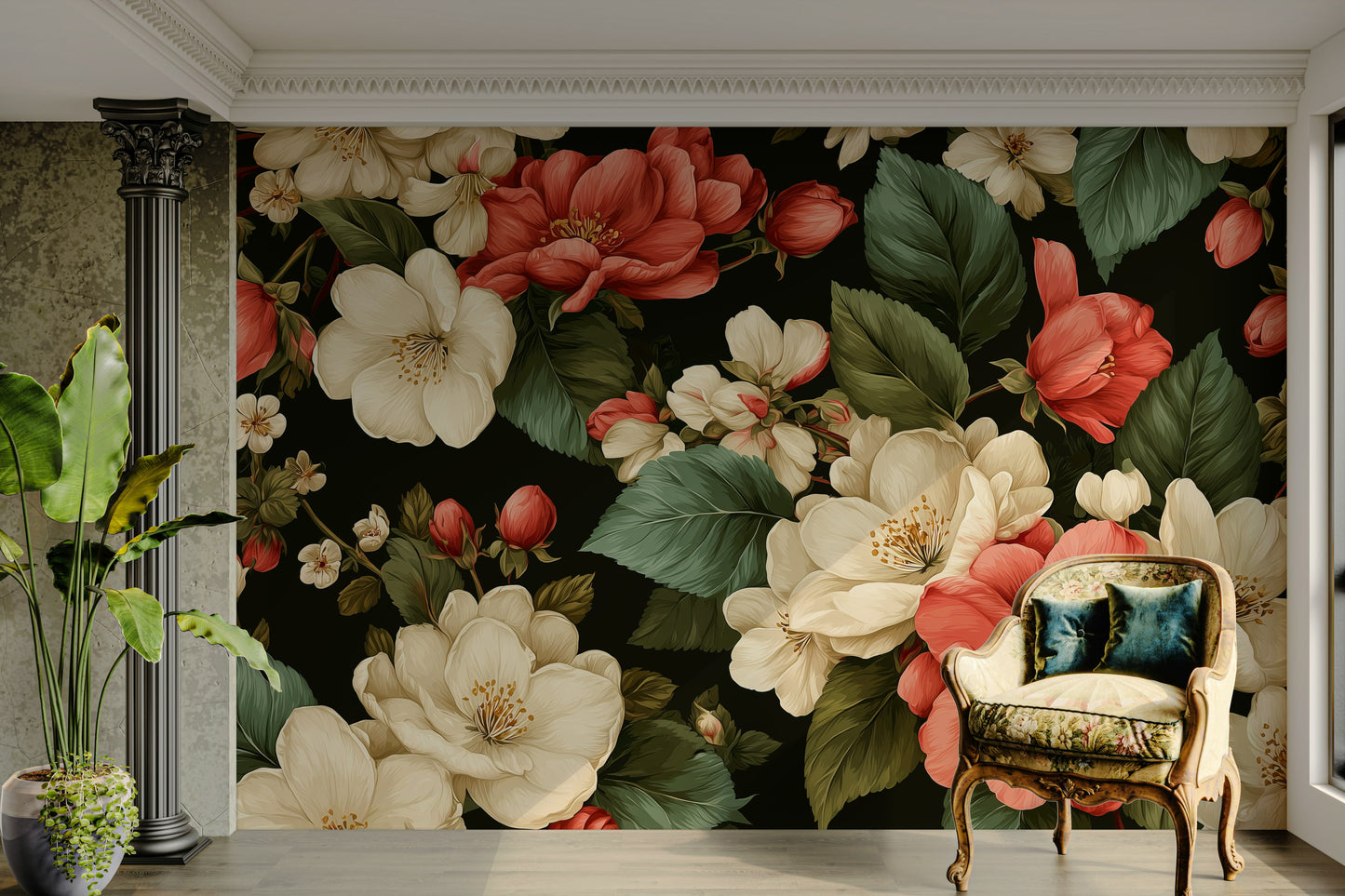 The mural covers a significant wall area.
