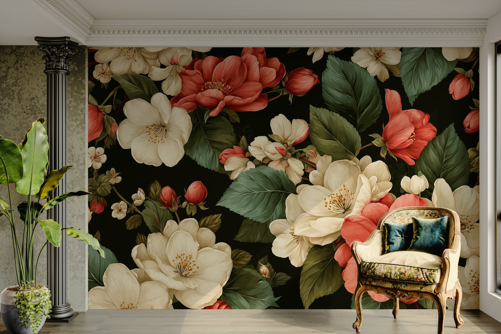 The mural covers a significant wall area.
