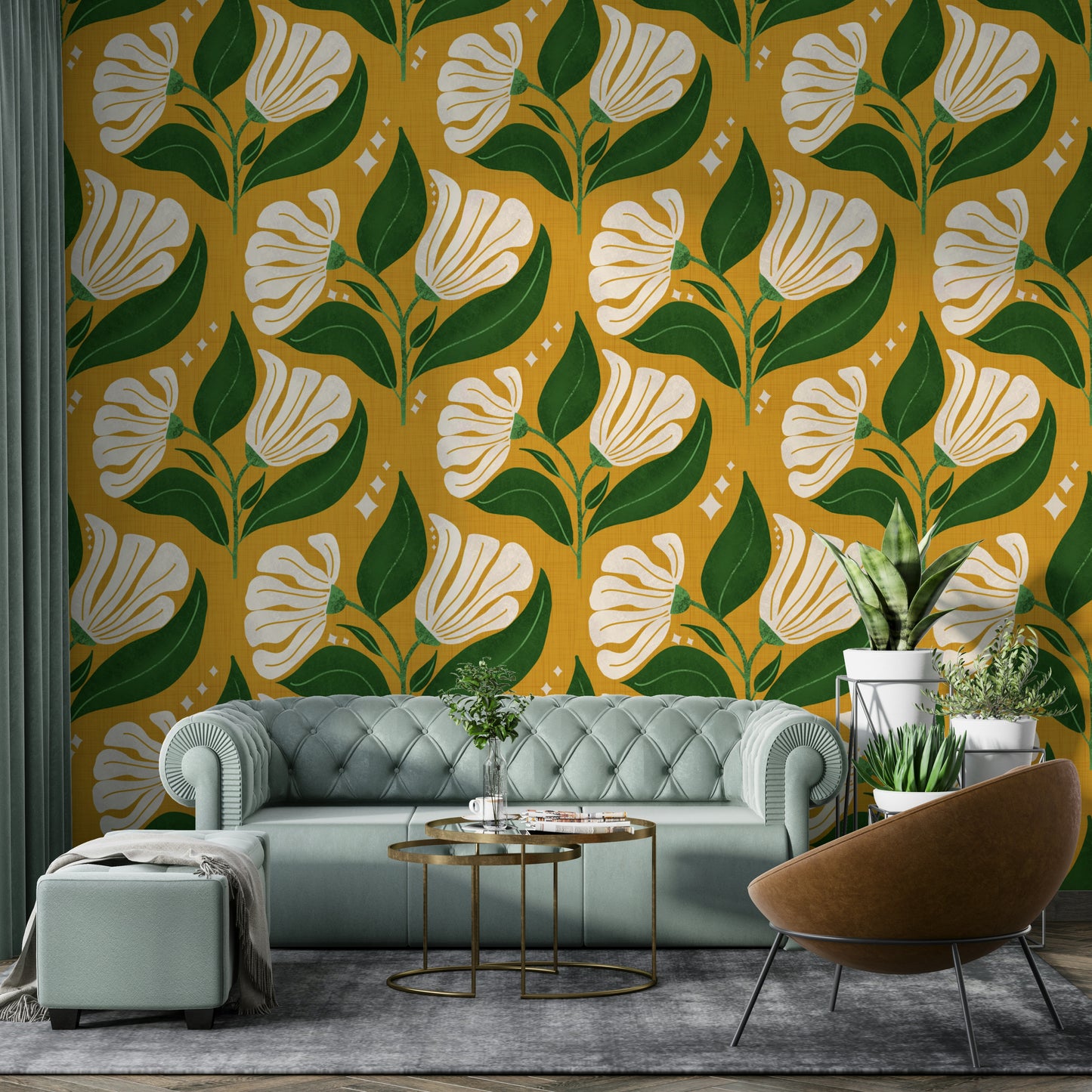 The design has a distinct 1970s or "mod" aesthetic.
