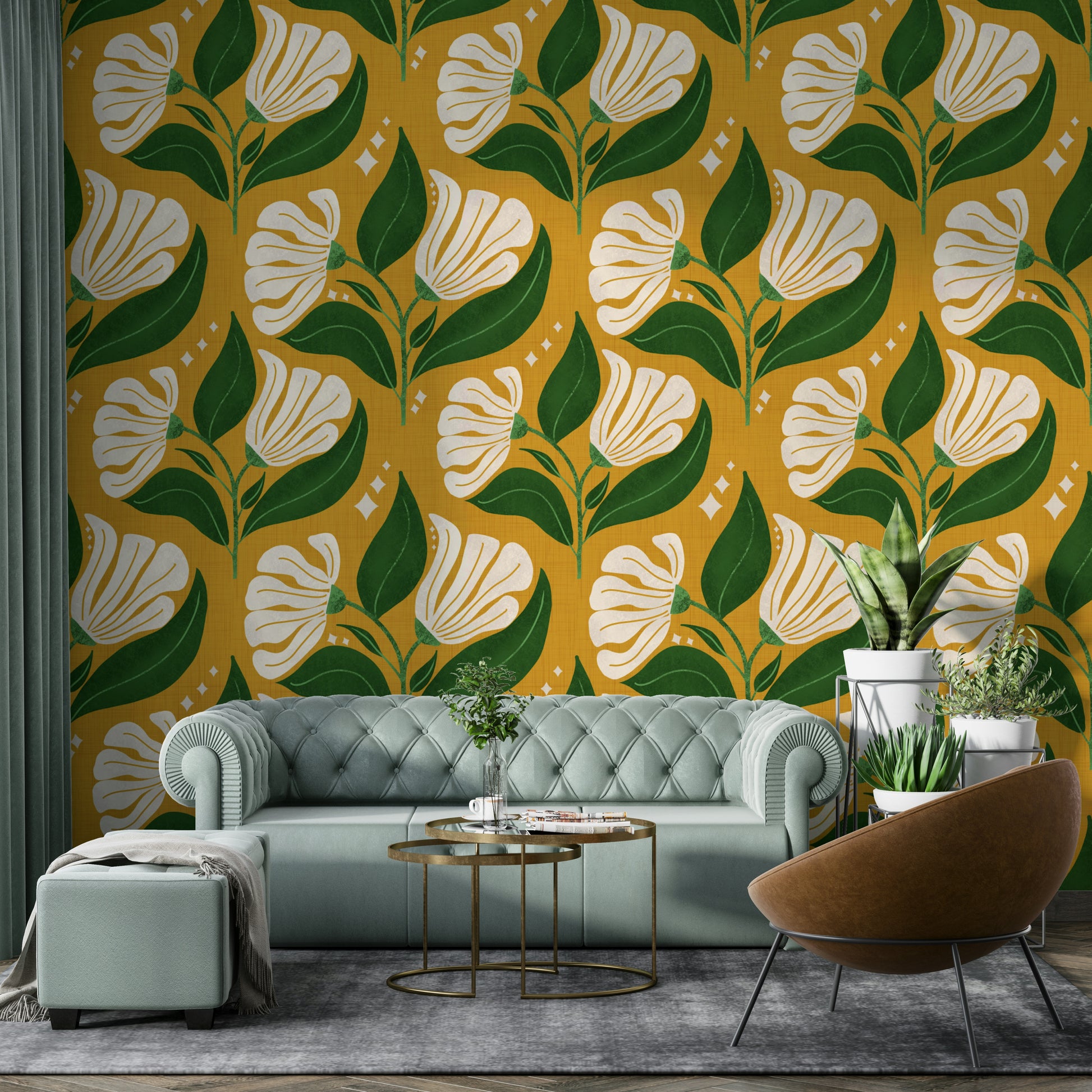 The design has a distinct 1970s or "mod" aesthetic.
