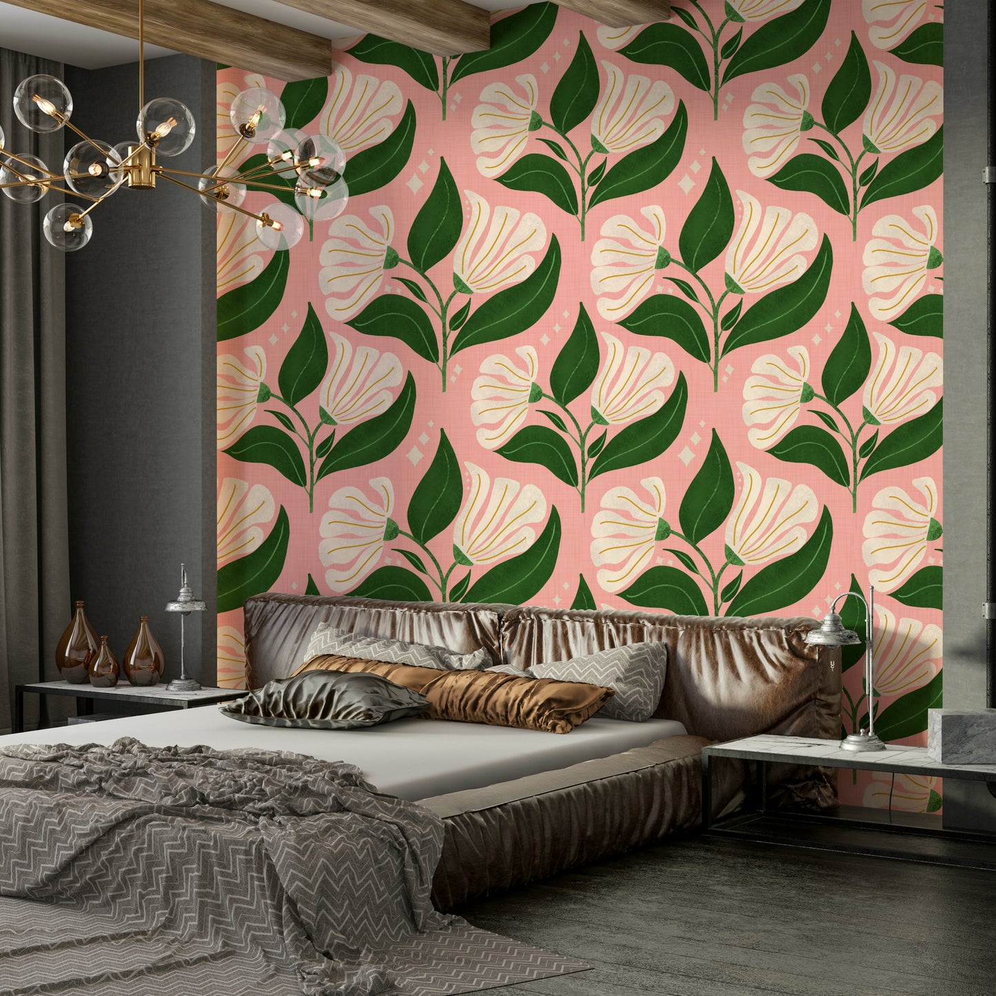 The design has a distinct 1970s or "mod" aesthetic.
