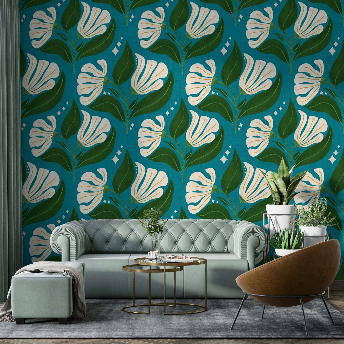 The design has a distinct 1970s or "mod" aesthetic.
