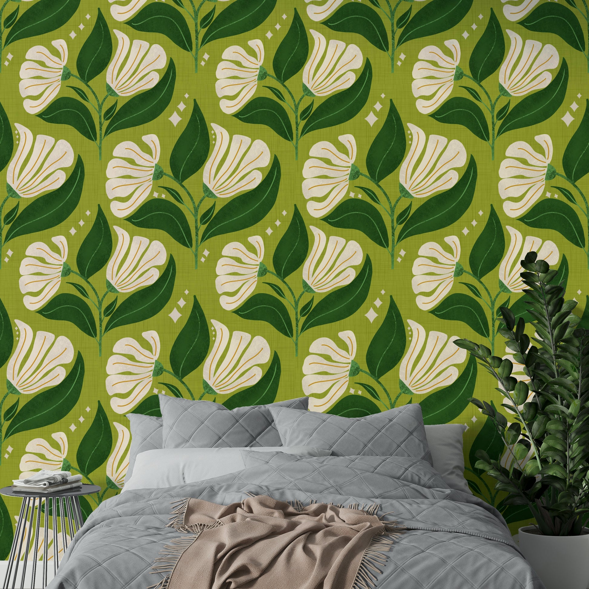 A vibrant and nostalgic wallpaper pattern.
