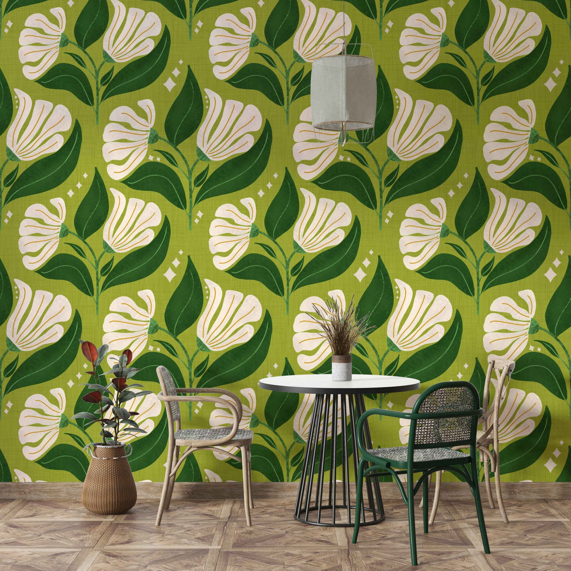 Captures the essence of the groovy, floral-powered 70s.
