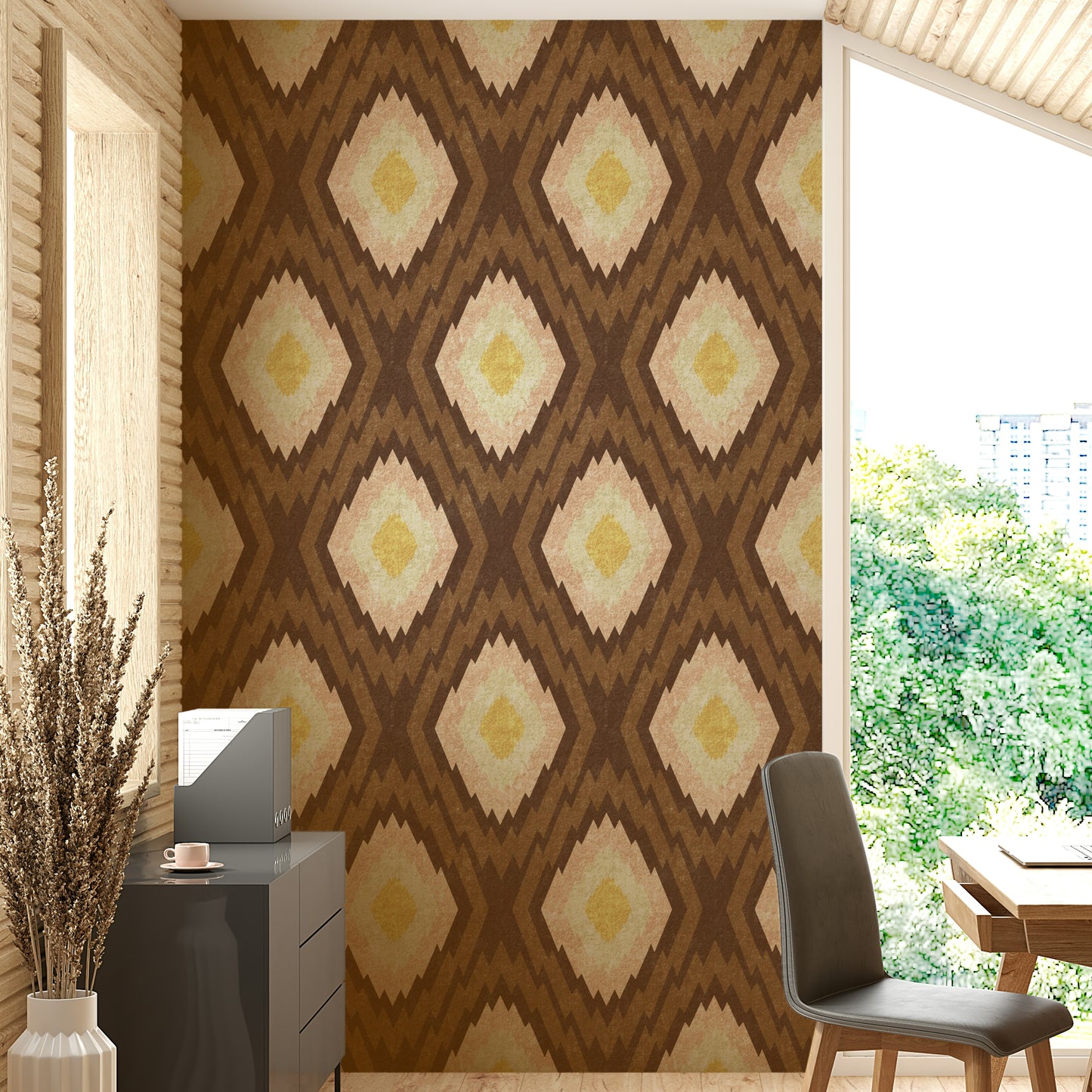 The color palette is composed of rich, earthy, and natural tones