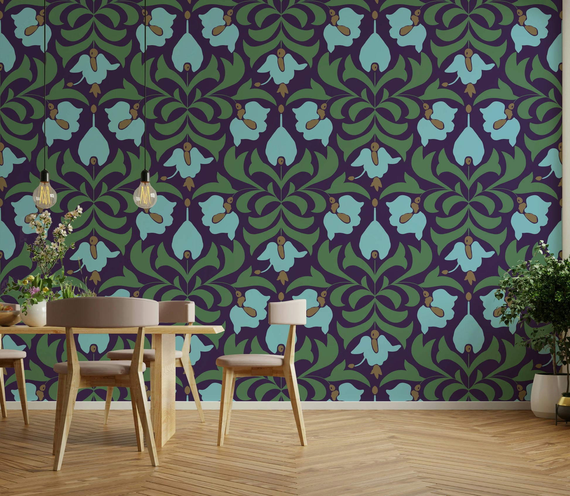 The color palette is composed of sophisticated and often muted tones, typical of the Art Nouveau era.
