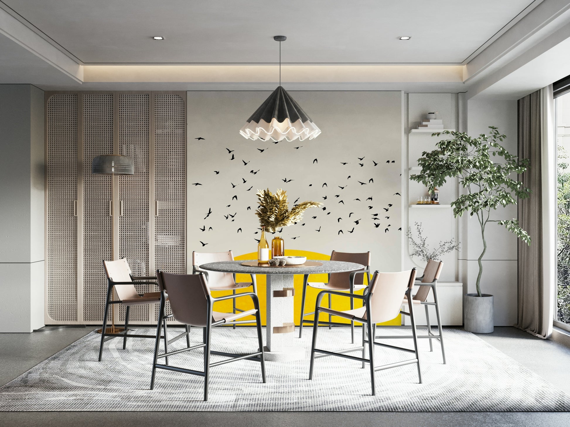 The style is artistic, often with a sense of fluid movement or a dramatic composition.
