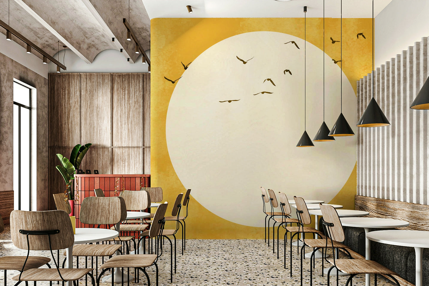 The mural covers a significant wall area.
